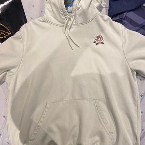 H&M Green Hoodie Rose Graphic Large Teal